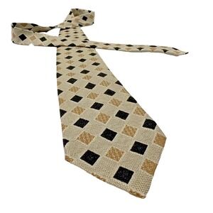 Ermenegildo Zegna Men's Diamond Print‎ Silk Neck Tie Made in Italy